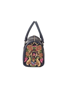 Rosy Embellished Handbag (Deep Blue)-2-sm