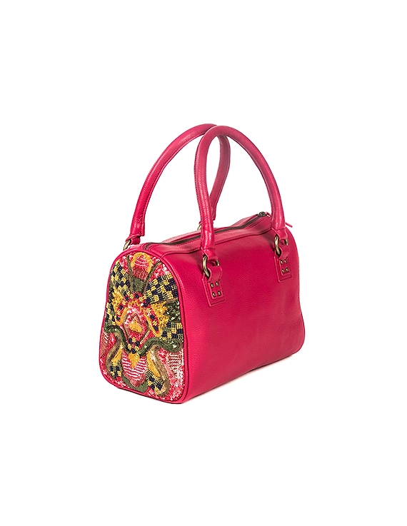 Rosy Embellished Handbag (Candy Red)-1