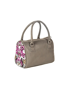 Rosy Embellished Handbag (Slate Grey)-1-sm