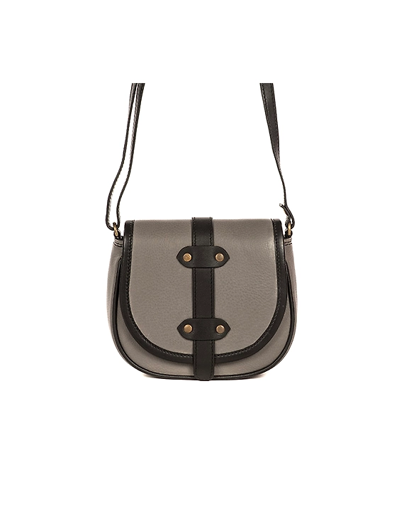 All Leather Moon Bag (Steel Grey)-FUN11_B