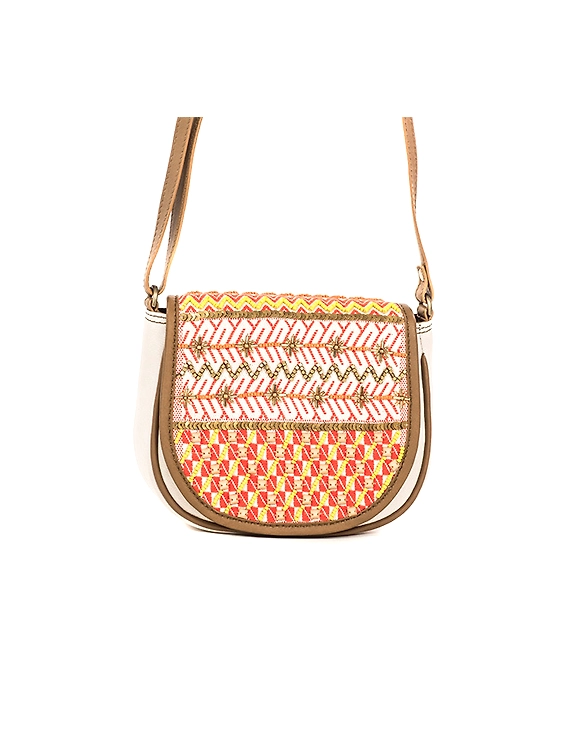 Embroidered Moon Bag (Ivory White)-FUN99_B