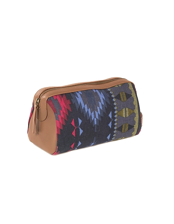 Fuchsia Toilet Bag (Printed Blue)-1
