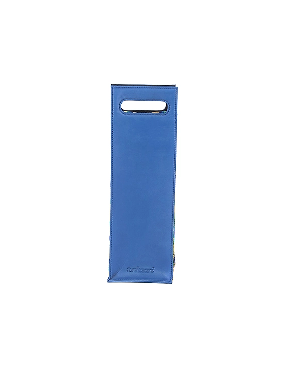 Exotica Wine Bag (Electric Blue with print)-2