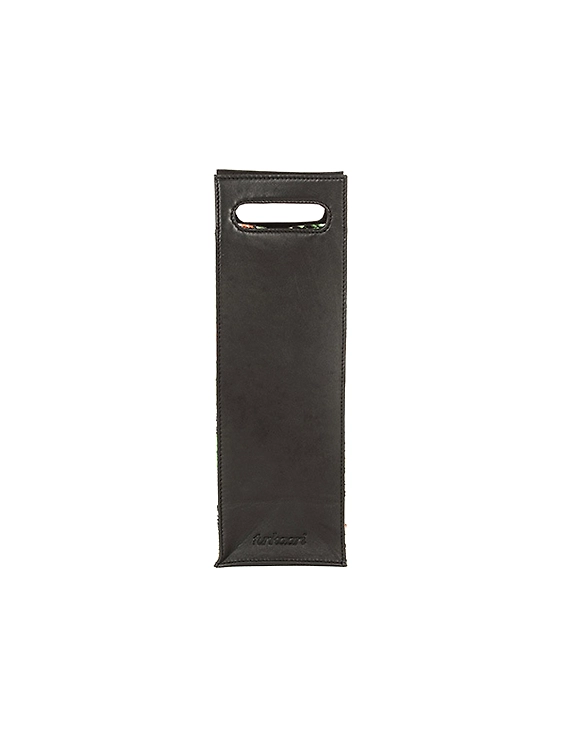 Exotica Wine Bag (Black with Green Abstract print)-2