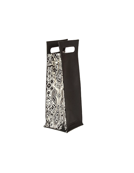 Exotica Wine Bag (Black with White print)-1