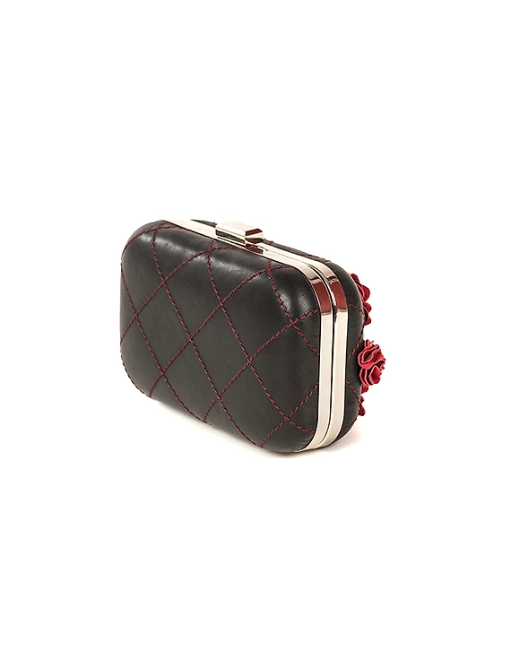 Spring Flower Purse (Ebony Black &amp; Bright Red)-1