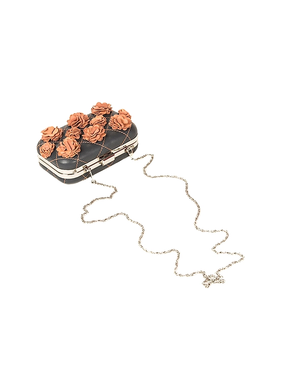 Spring Flower Purse (Midnight Blue &amp; Burnt Orange)-2