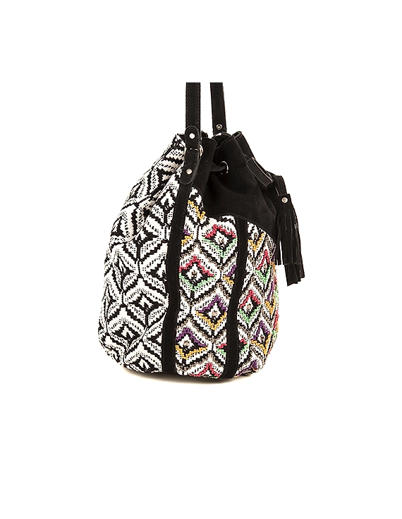 Diva Drawstring Bag (Vintage Black &amp; White)-1