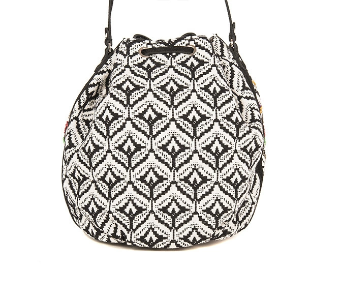 Diva Drawstring Bag (Vintage Black &amp; White)-2