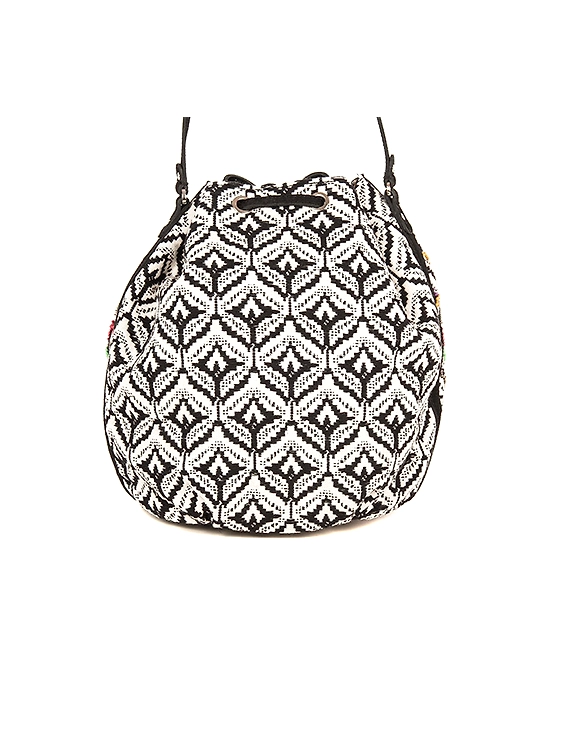 Diva Drawstring Bag (Vintage Black &amp; White)-2