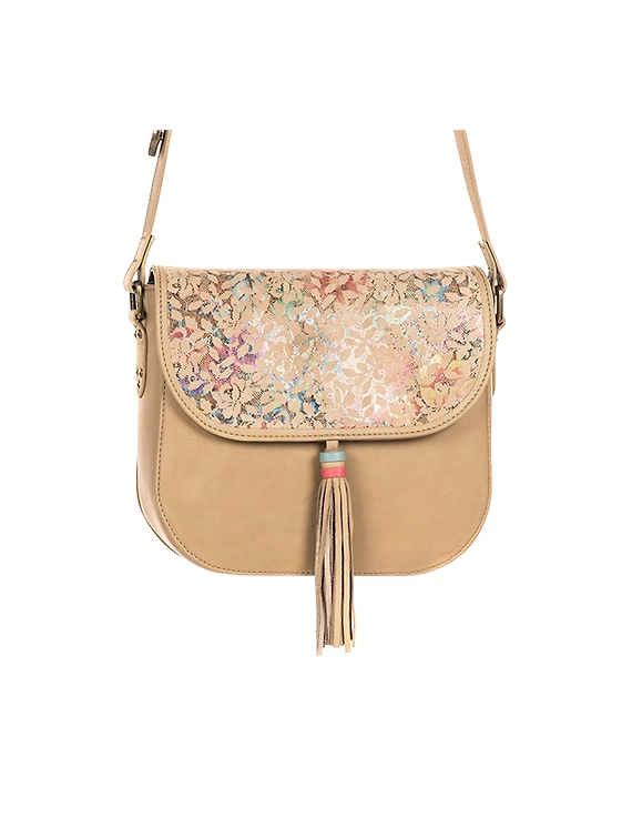 Fauna Sling Bag (Beige with printed flap)-FUN94a