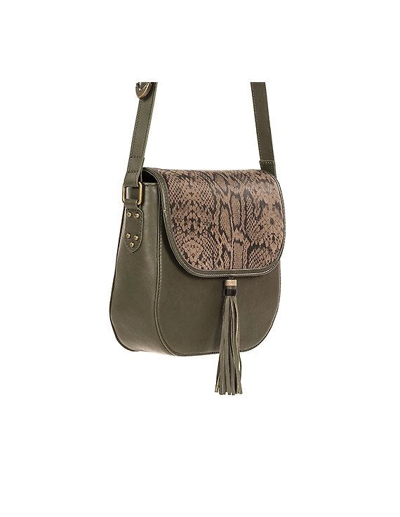 Fauna Sling Bag (Olive Green with Printed Flap)-1