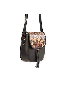 Fauna Sling Bag (Charcoal Black with Printed Flap)-1-sm