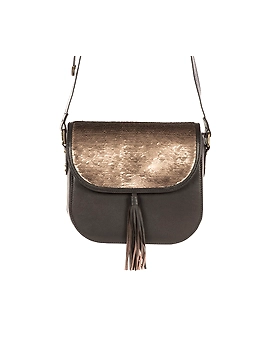 Fauna Sling Bag (Chocolate Brown with Sequins flap)-FUN96-sm