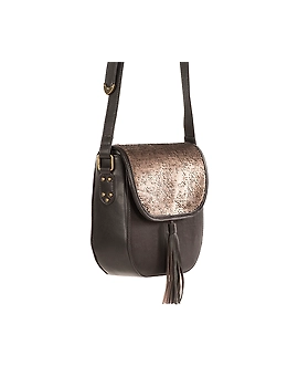 Fauna Sling Bag (Chocolate Brown with Sequins flap)-1-sm