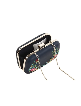 Summer floret box clutch (Midnight blue)-3-sm