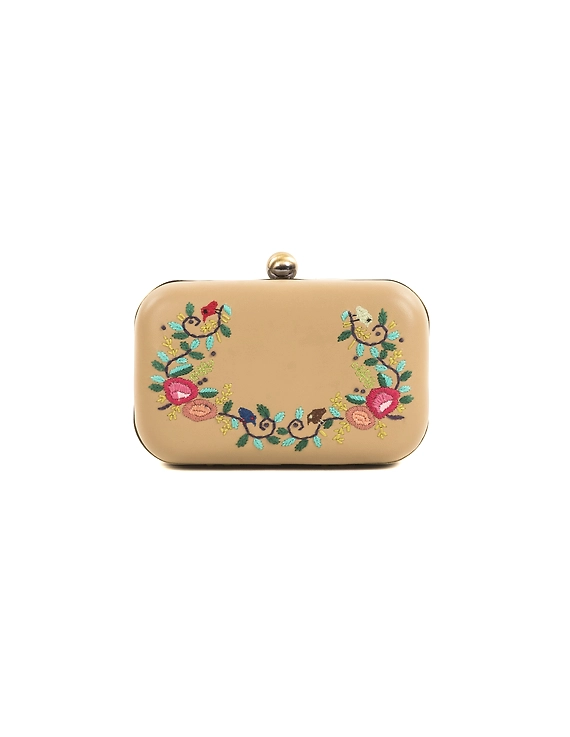 Summer floret box clutch (Beige)-FUN157-b