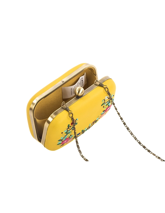 Summer floret box clutch (Honey yellow)-3