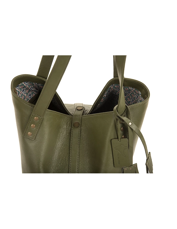Amelle Tote bag (Olive green)-5