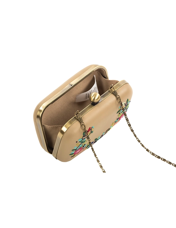 Summer floret box clutch (Beige)-7