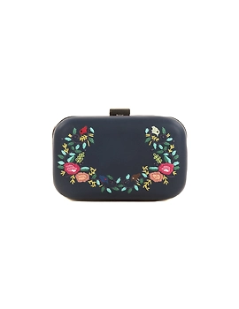 Summer floret box clutch (Midnight blue)-4-sm
