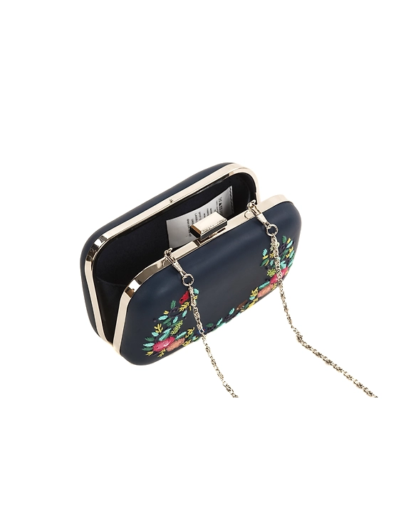 Summer floret box clutch (Midnight blue)-7