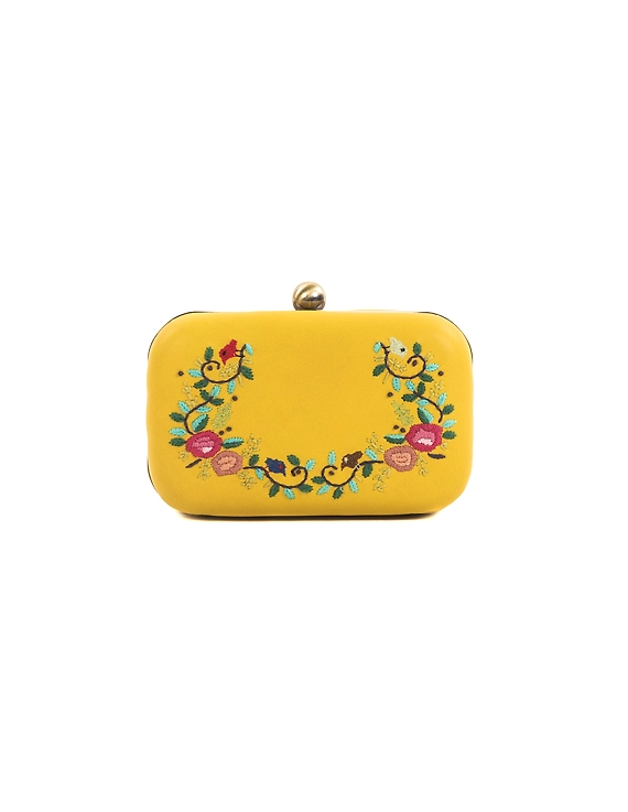 Summer floret box clutch (Honey yellow)-4