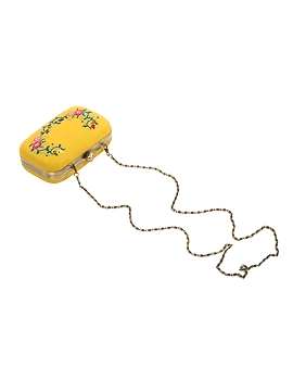Summer floret box clutch (Honey yellow)-6-sm