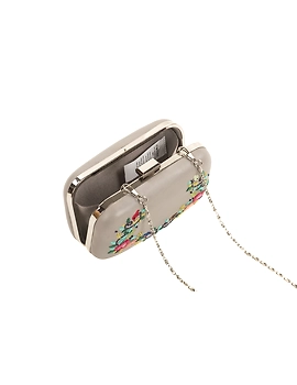Summer floret box clutch (Steel grey)-3-sm