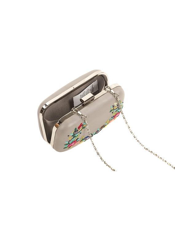 Summer floret box clutch (Steel grey)-3