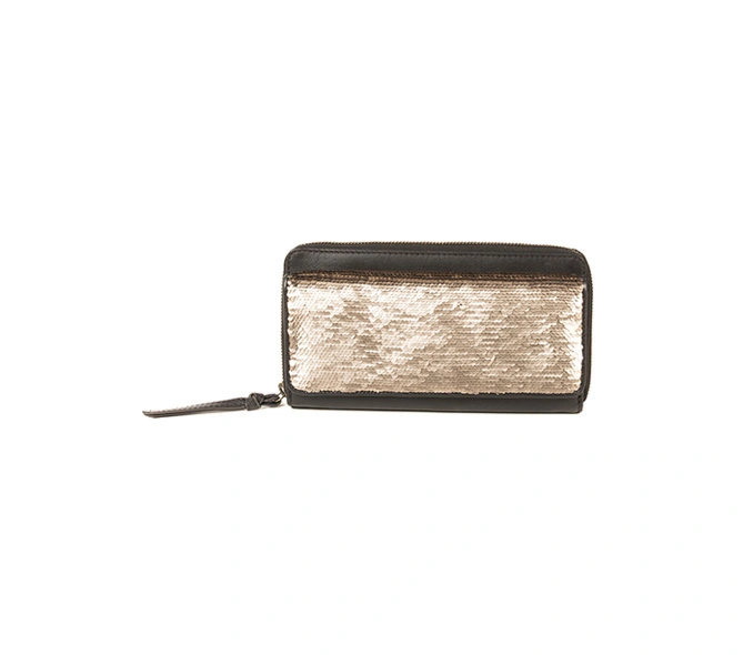 Bianca Wallet (Chocolate Brown Sequins Flap)-FUN67_A