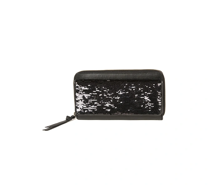 Bianca Wallet (Midnight Black Sequins Flap)-FUN67_B