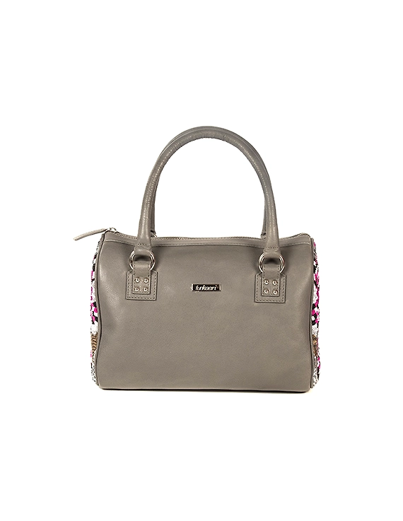 Rosy Embellished Handbag (Slate Grey)-FUN76_D