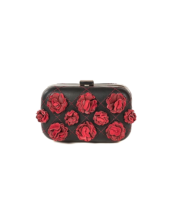Spring Flower Purse (Ebony Black &amp; Bright Red)-FUN58_a