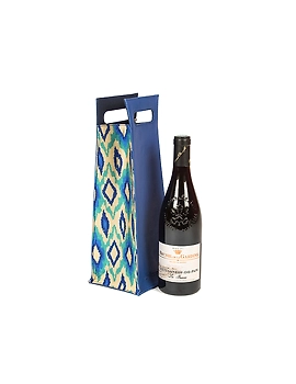 Exotica Wine Bag (Electric Blue with print)-FUN60_b-sm