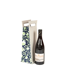 Exotica Wine Bag (Dove Grey with Black print)-FUN60c-sm