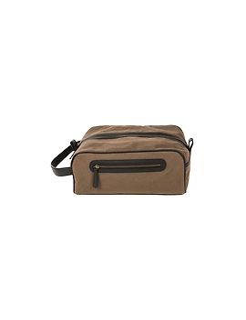 Upbeat Men's Shoe Kit Bag (Army Green Canvas &amp; Black Leather)-FUN57_b-sm