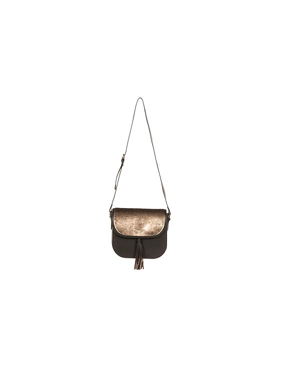 Fauna Sling Bag (Chocolate Brown with Sequins flap)-3