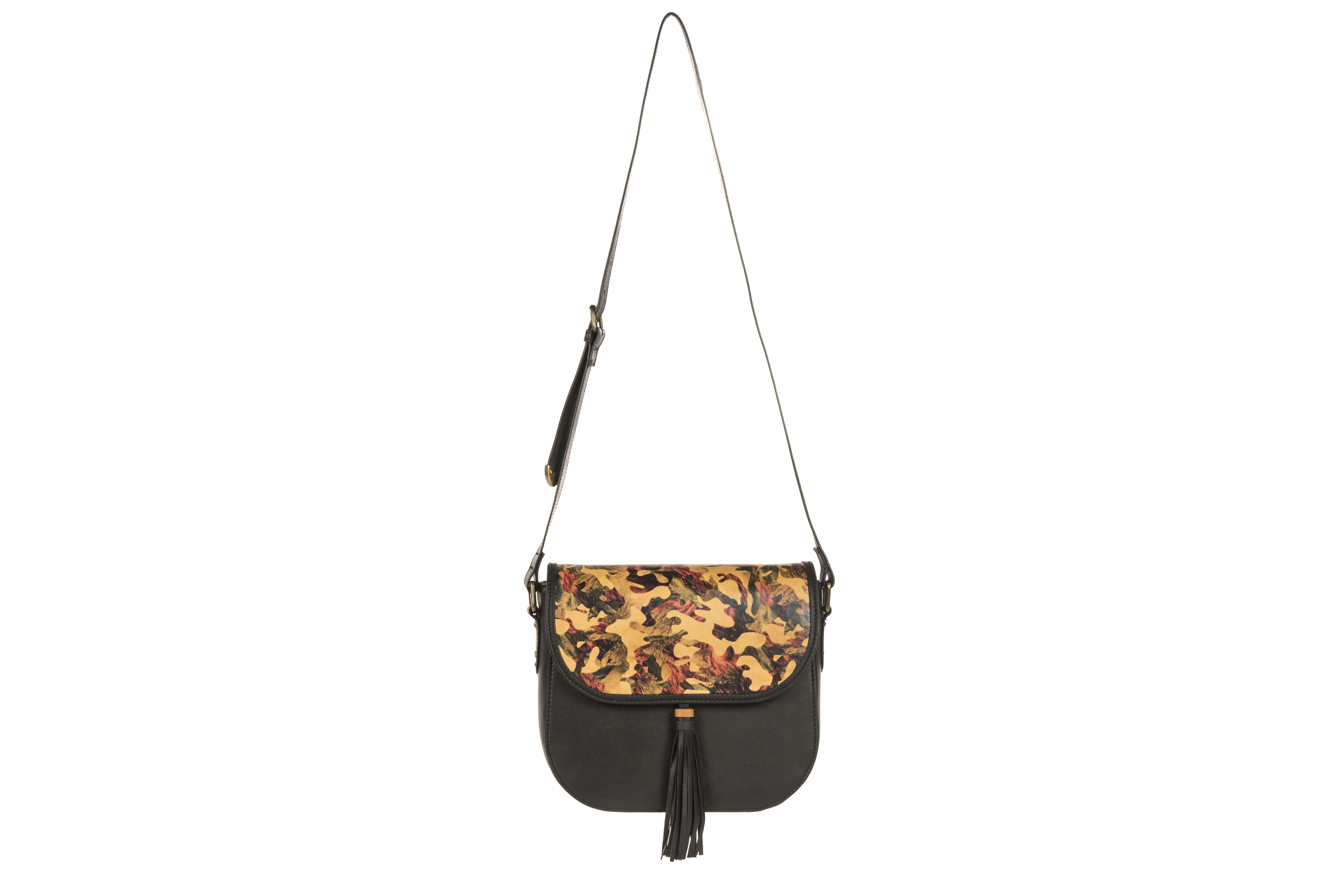 Fauna Sling Bag (Charcoal Black with Printed Flap)-3