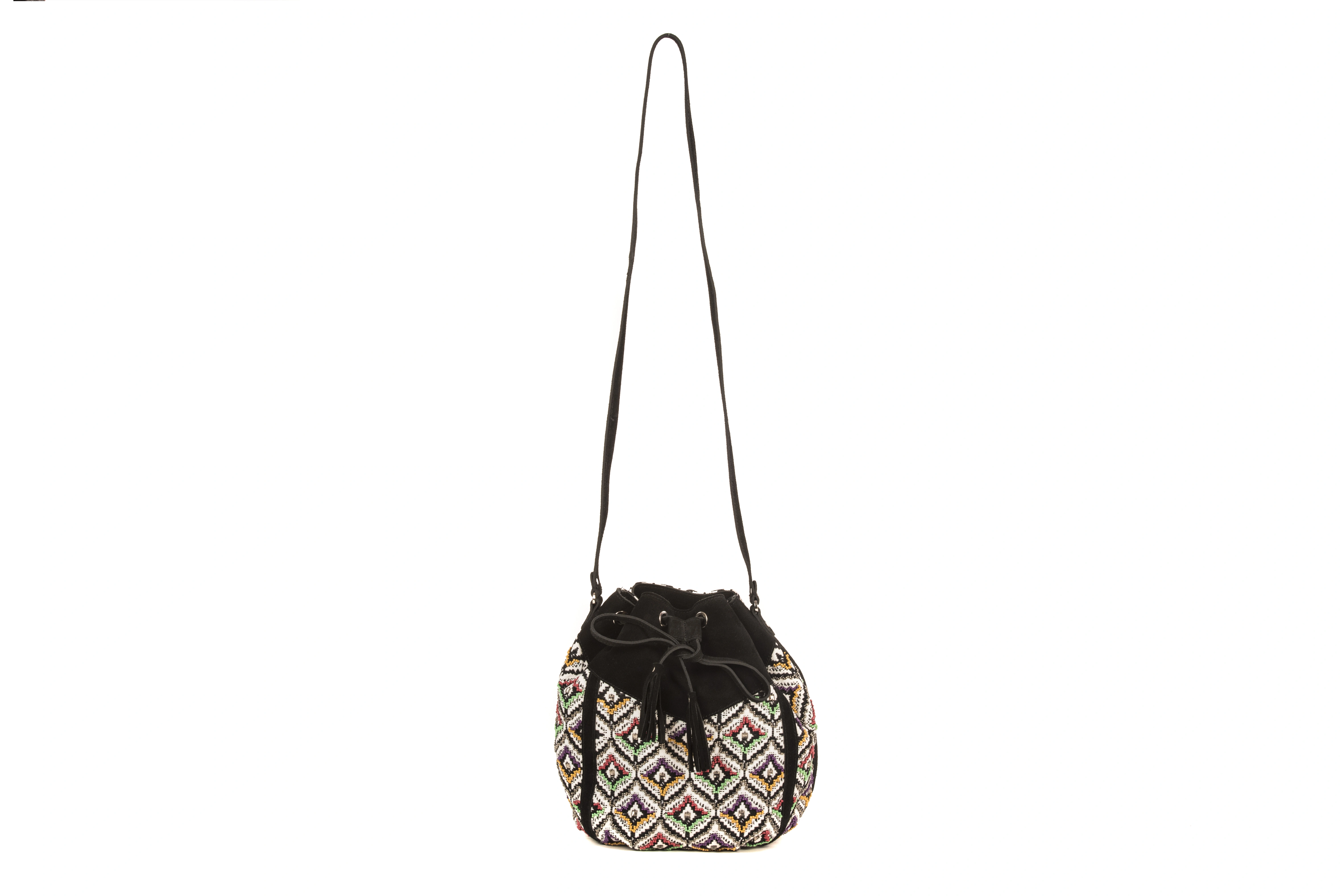 Diva Drawstring Bag (Vintage Black &amp; White)-3