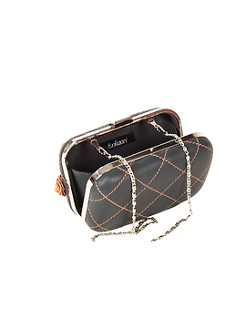 Spring Flower Purse (Midnight Blue &amp; Burnt Orange)-1-sm
