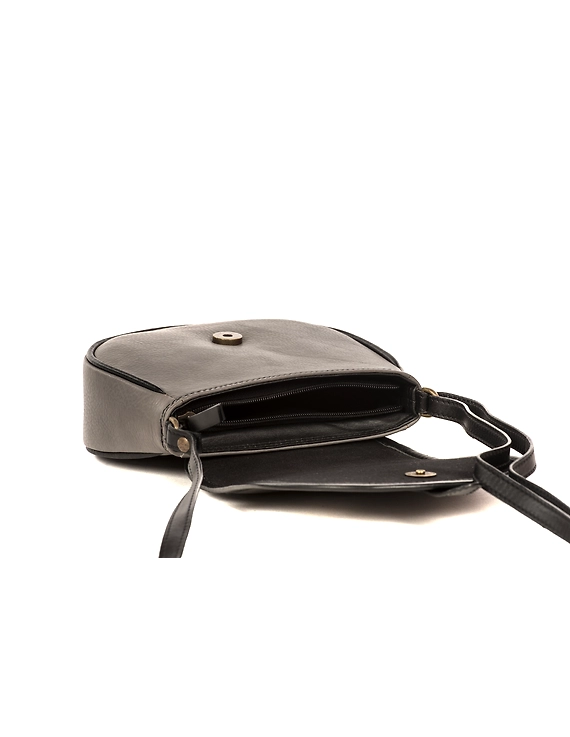 All Leather Moon Bag (Steel Grey)-4