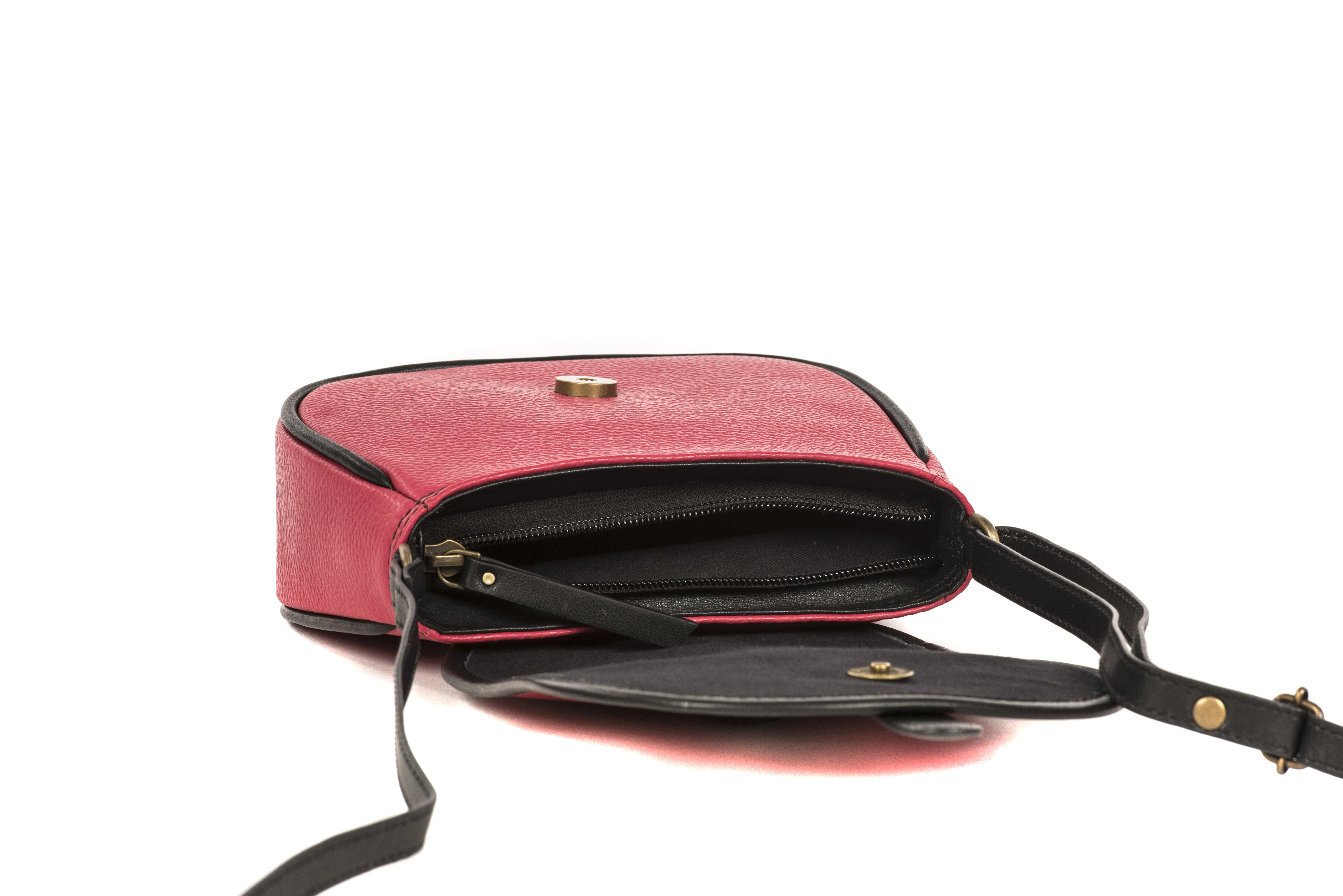 All Leather Moon Bag (Spanish Red)-4