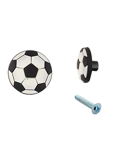 football knob for drawer handle-footballblackwhite