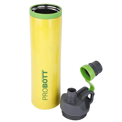 PROBOTT Stainless Steel Double Wall Vacuum Flask Delta Bottle 620ml -PB 620-03 (Colour May Vary)-YELLOW-4