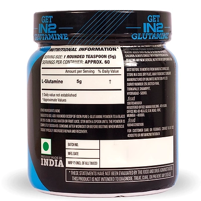 IN2 GLUTAMINE 300 g MUSCLE RECOVERY-300 g-Unflavoured-4
