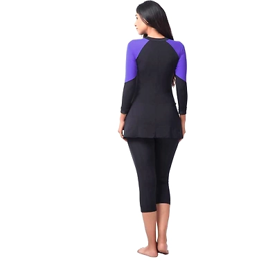 ATTIVA AIL 024 SWIM COSTUMES LADIES 1 PCS BODY SUIT FRILL-BLACK/R BLUE-3XL-4