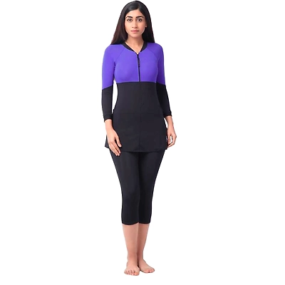ATTIVA AIL 024 SWIM COSTUMES LADIES 1 PCS BODY SUIT FRILL-BLACK/R BLUE-M-2