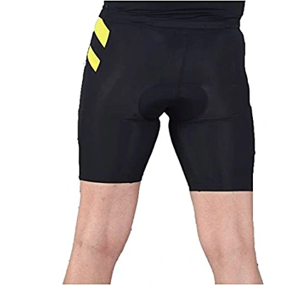 Attiva Men's Cycling Shorts/TRUNKS WITH PADS-BLACK/YELLOW-S-2