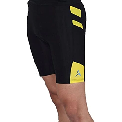 Attiva Men's Cycling Shorts/TRUNKS WITH PADS-BLACK/YELLOW-S-3